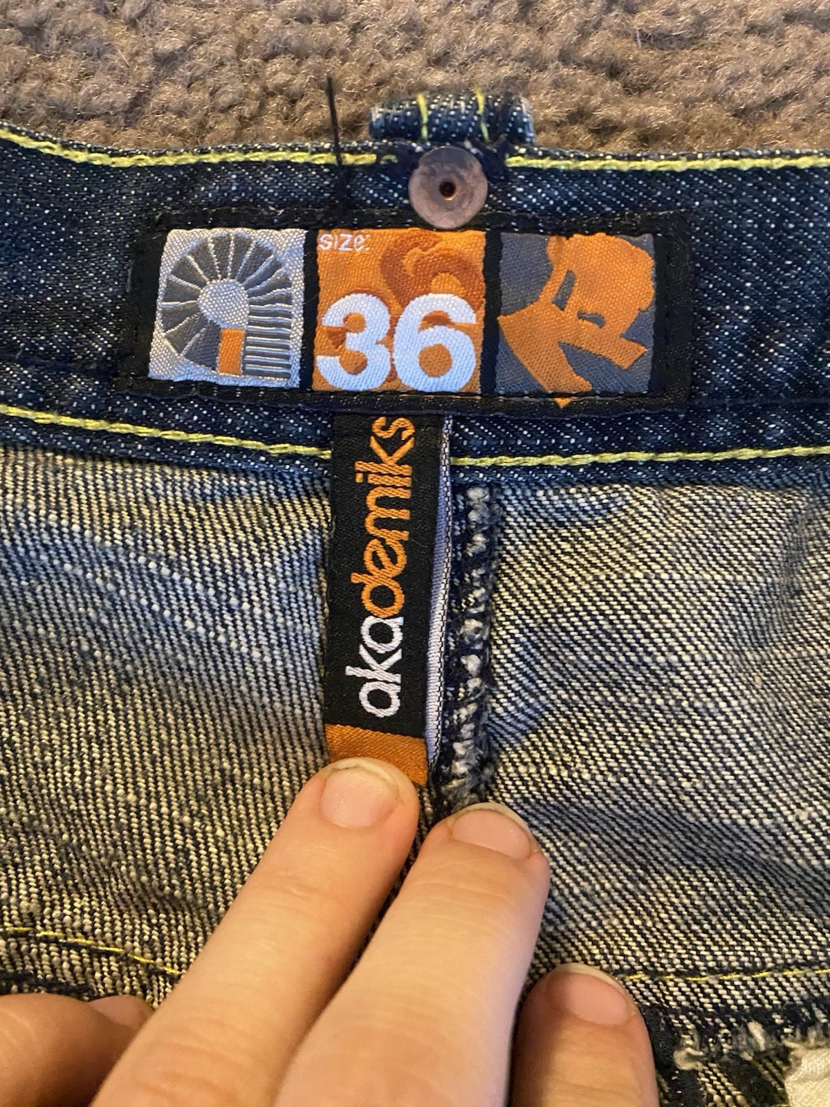 Vintage Y2K AKademics wide Legged Baggy Jeans Size 36 Grudge 90s Hip Hop Style