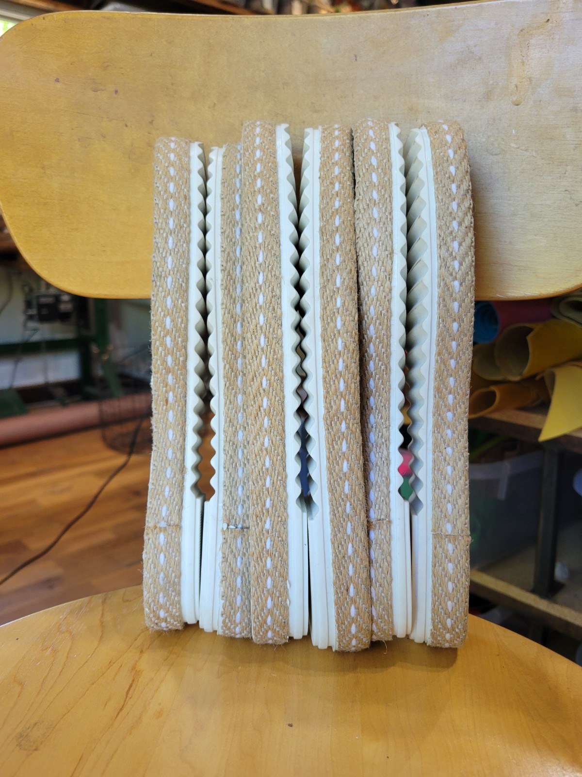 “Loren” Woven Soles, 3 pairs, sizes 36, 37, 38 White, Corrugated rubber soles