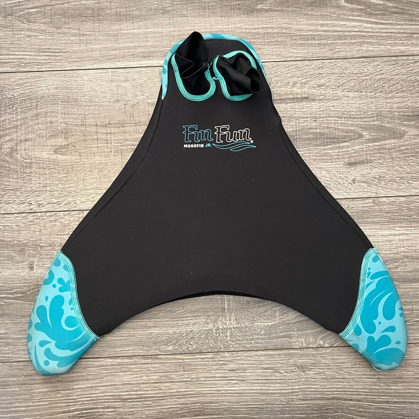 Fin Fun Mermaid Tail Girls sz Small 6 Blue Bikini Fin Swim 5pc Set LTD Ed Print