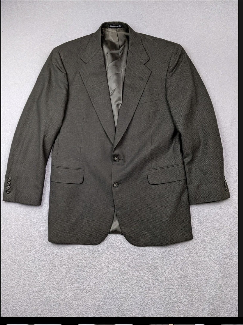 Tom James Mens 44R Jacket Gray Houndstooth Blazer Sport Coat USA Union