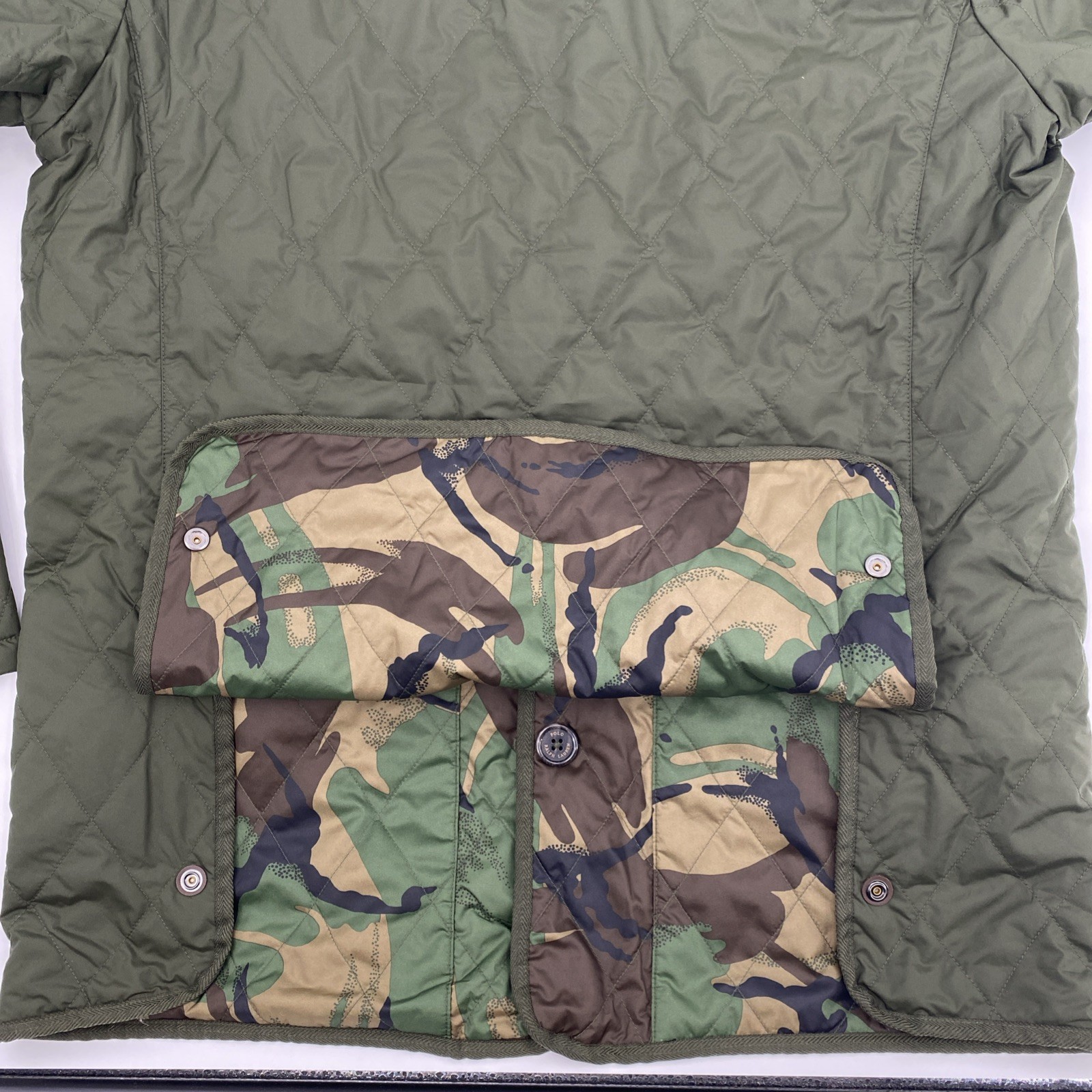 NEW Polo Ralph Lauren Jacket Mens Medium Green Camo M Classics 2 Reversible