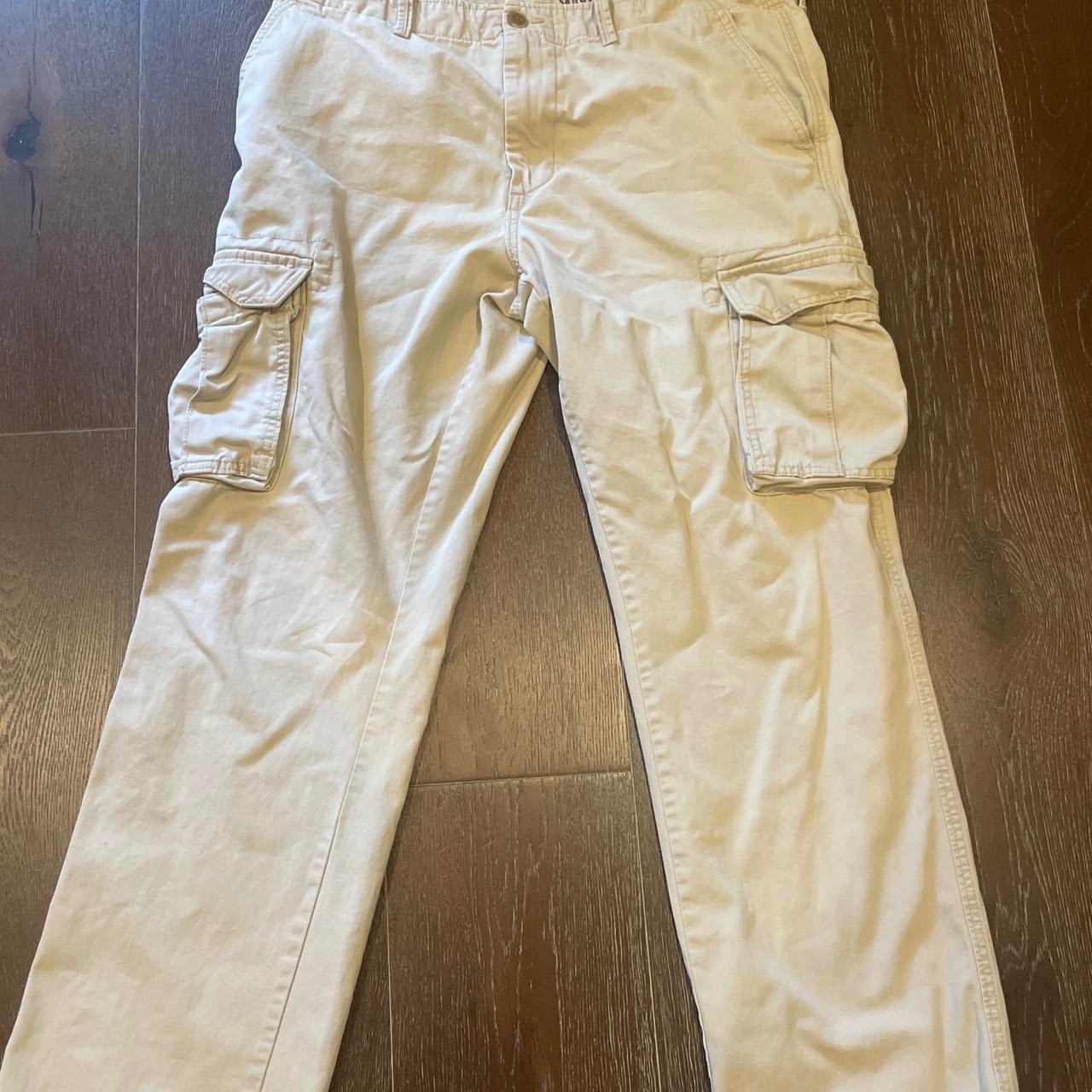 Old Navy Men’s Beige Cotton Cargo Pants Regular Fit 34×32