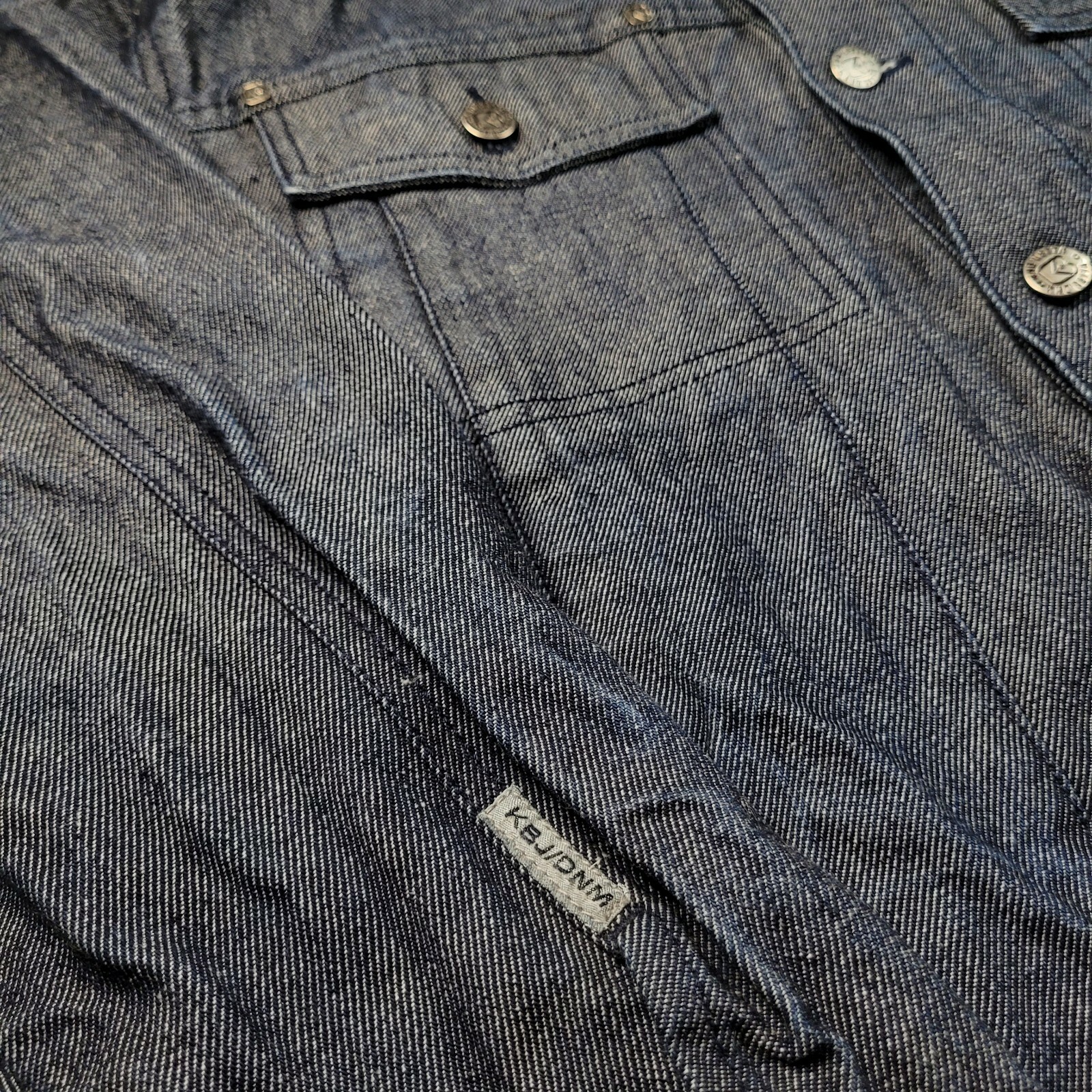 Kno Betta Savvy Denim Mens XL Dark Blue Cotton Denim Jacket Mickey Mouse Grill