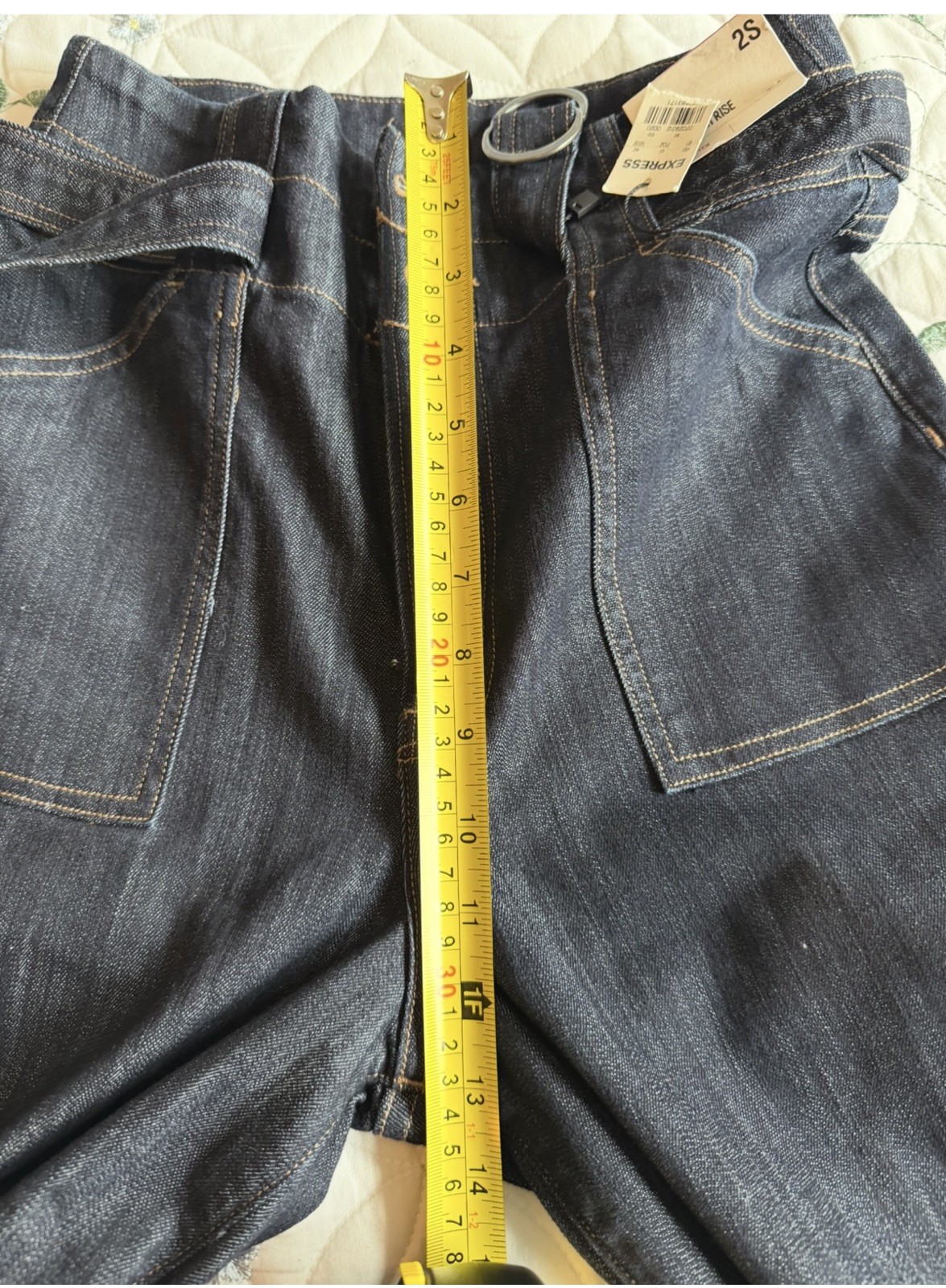 EXPRESS NWT Super High Rise Wide Leg Jeans Belted Dark Wash Women’s 2S 2C