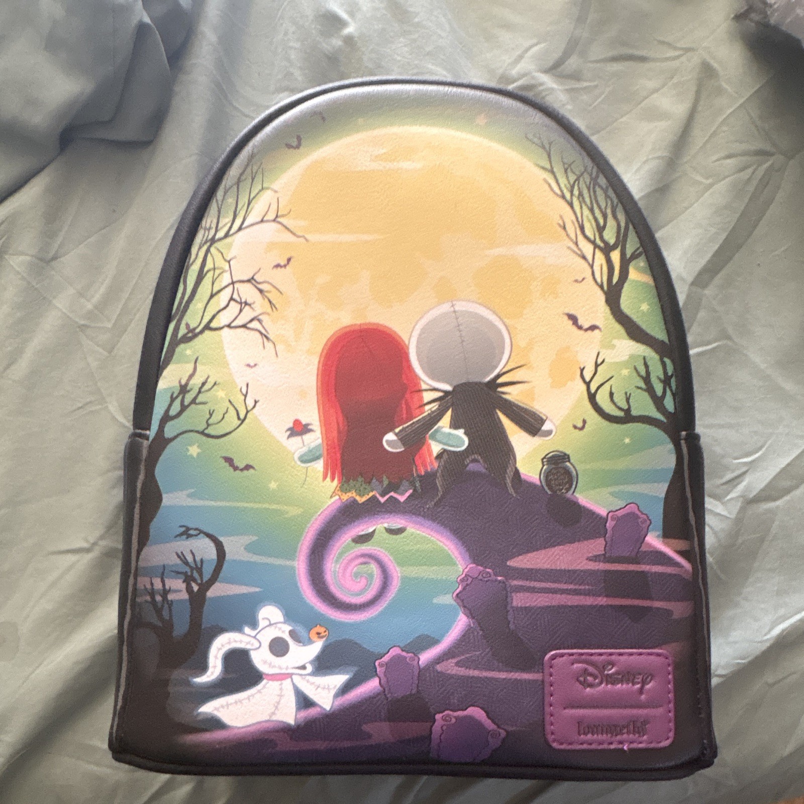 Loungefly Disney Nightmare Before Christmas Jack & Sally Backpack Purple