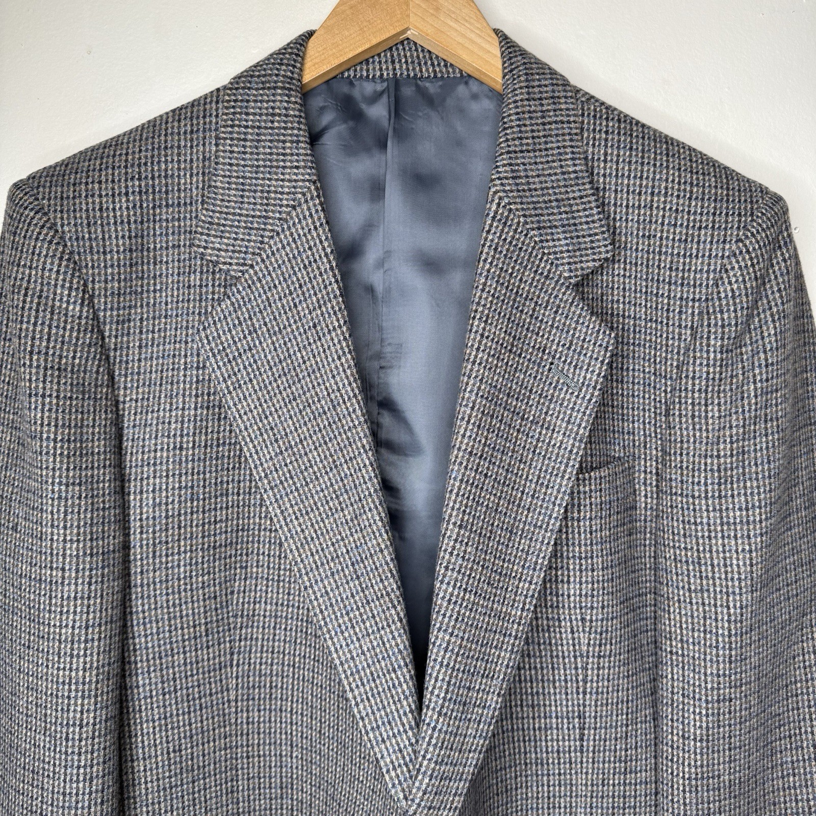 Scottish Tweed Lambswool Sport Coat Mens 42L Gun Club Check Blazer Jacket