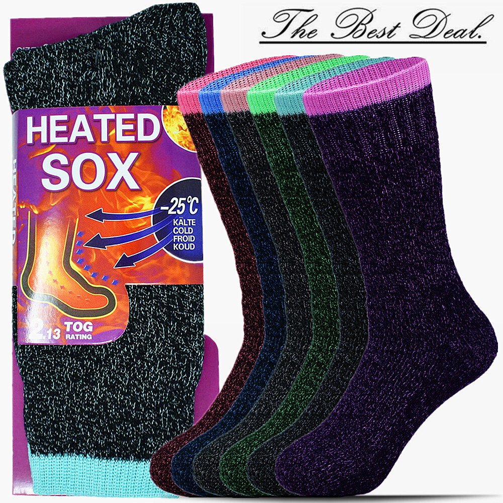 3-12 Pairs Womens Winter Thermal Heavy Duty Heated Sox Insulated Warm Socks 9-11