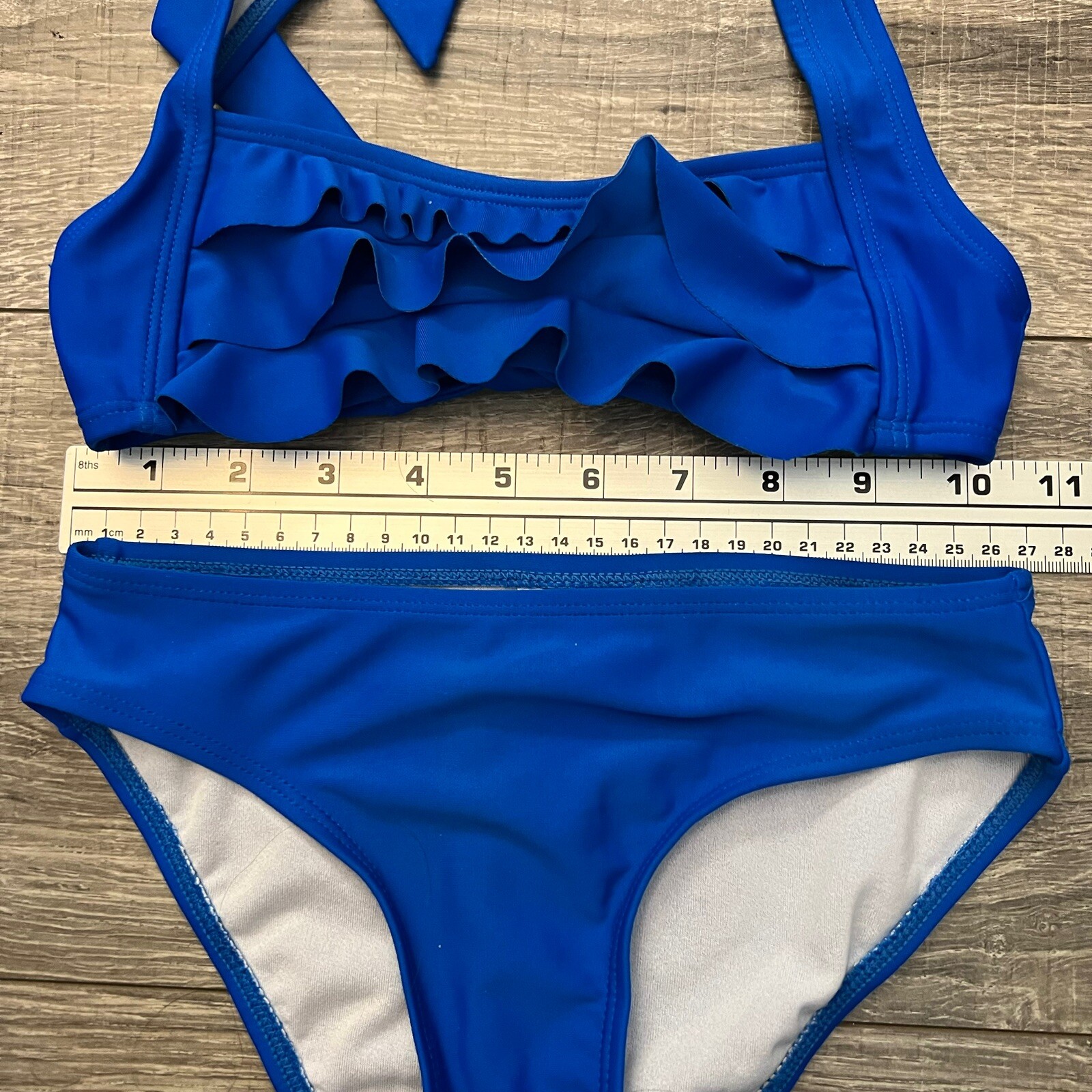 Fin Fun Mermaid Tail Girls sz Small 6 Blue Bikini Fin Swim 5pc Set LTD Ed Print