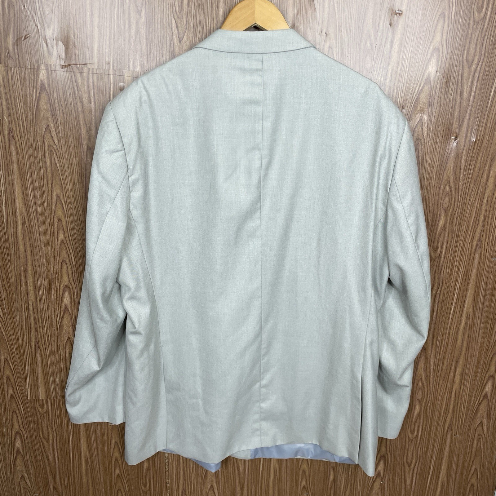 Lineage Blazer Jacket Mens 52L Light Grey Polyester Double Vented Two Buttons