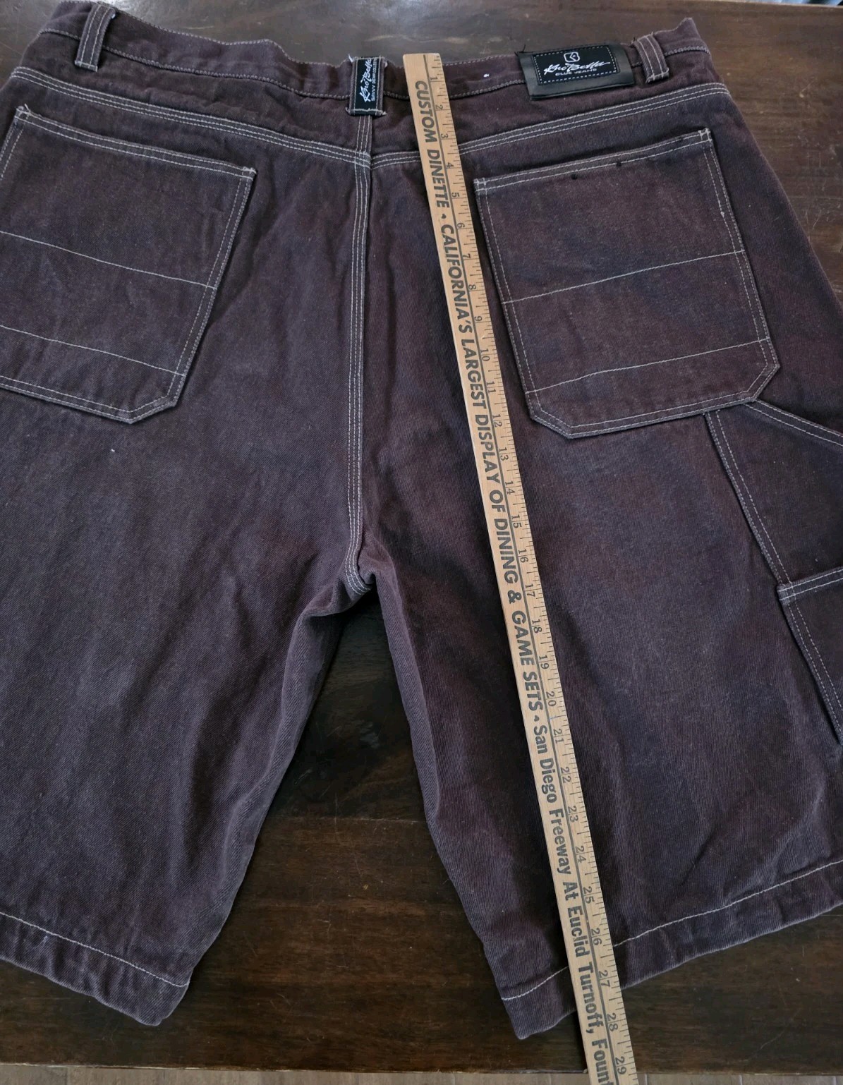VTG KNO Betta Blue Jeans USA Shorts Y2K Denim 100% Cotton Brown Men’s Size 44