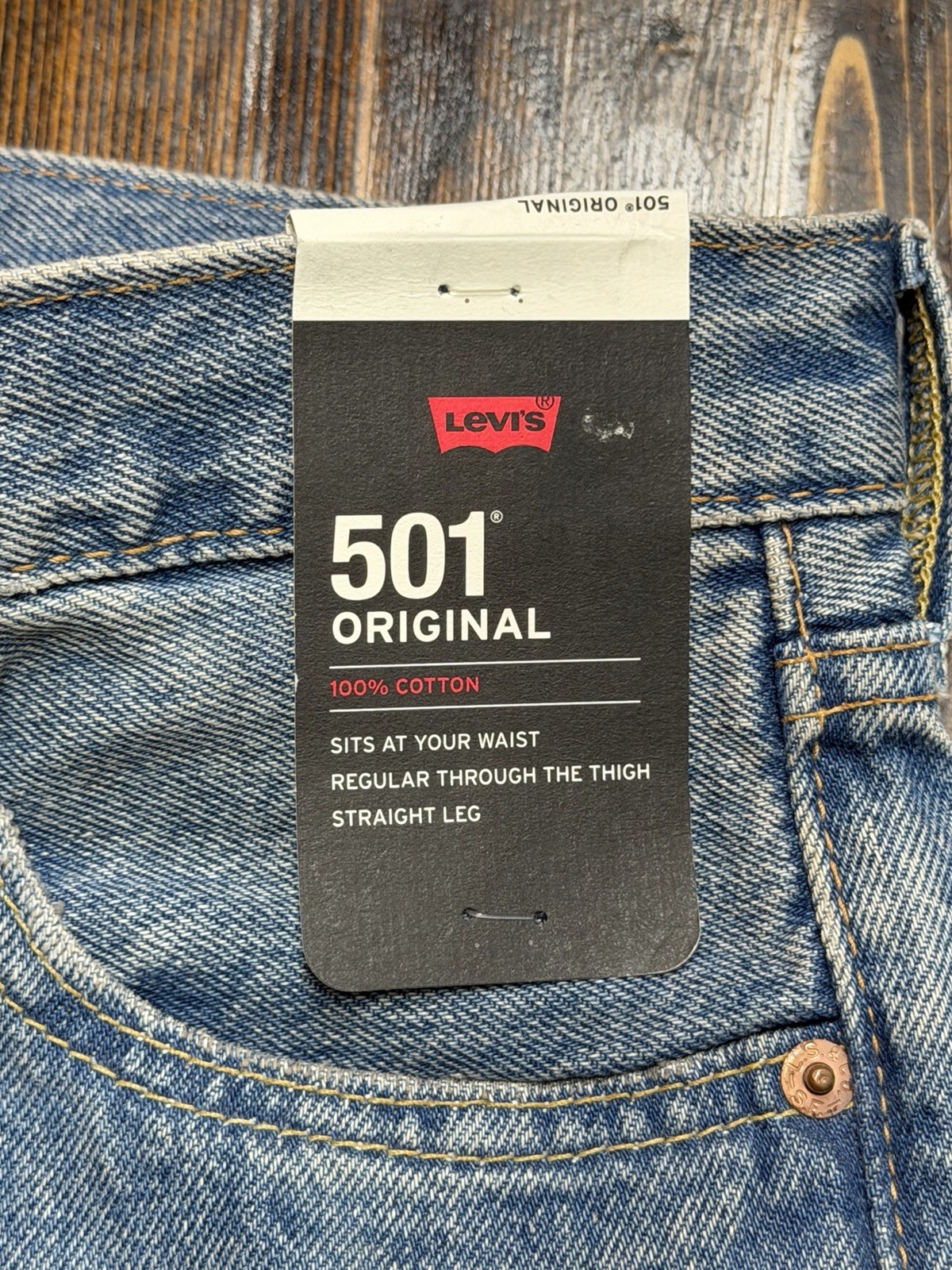 Levi’s Premium 501 Original Fit Men’s Jeans, Distressed, Non-Stretch, 29×30, NWT