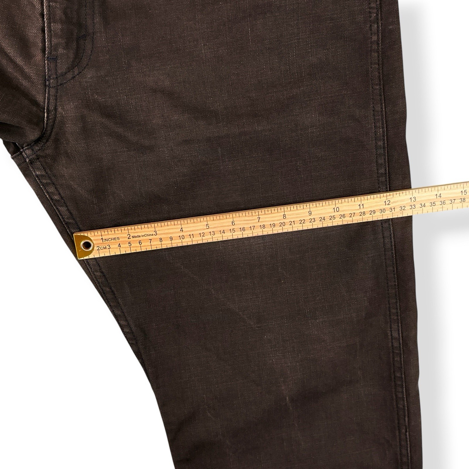 Levis Jeans Men 40×30 (ACTUAL 40×29) Dark Brown 569 Two Horses Coated