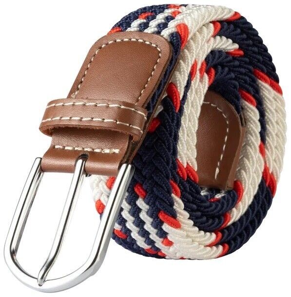 Mens Womens Belt Unisex Elastic Stretch Braided Fabric Enduring Woven Diff Sizes