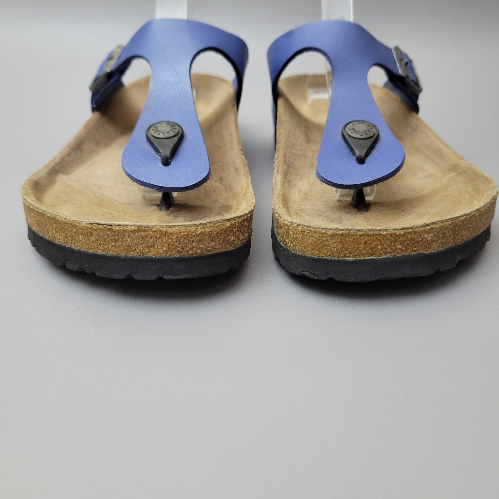 Birkenstock Birko Flor Gizeh Sandals Size 7 EU 38 Blue Yellow Bottom Vintage