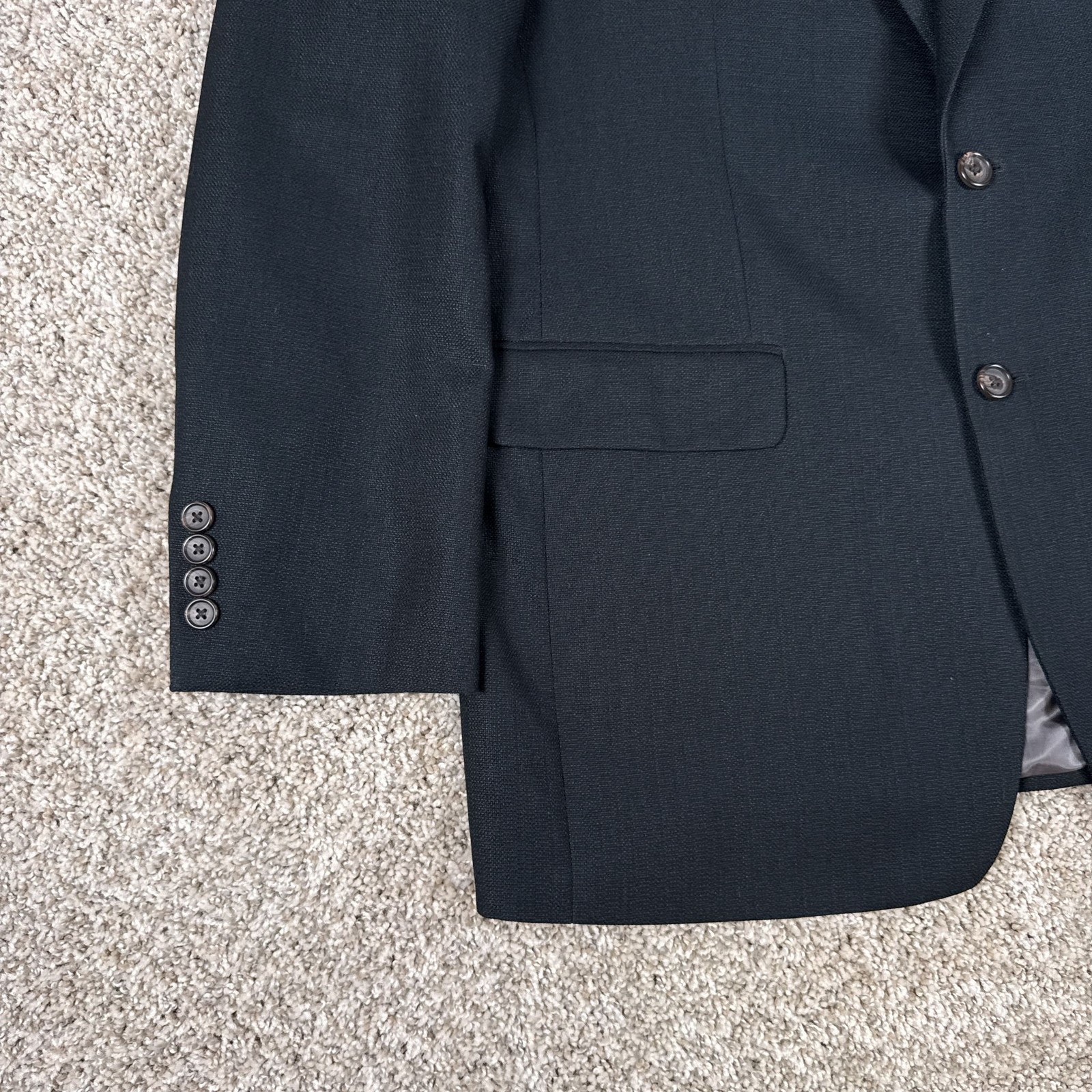 Ralph Lauren Sport Coat Mens 42R Black 2 Button Single Vented Textured Classic