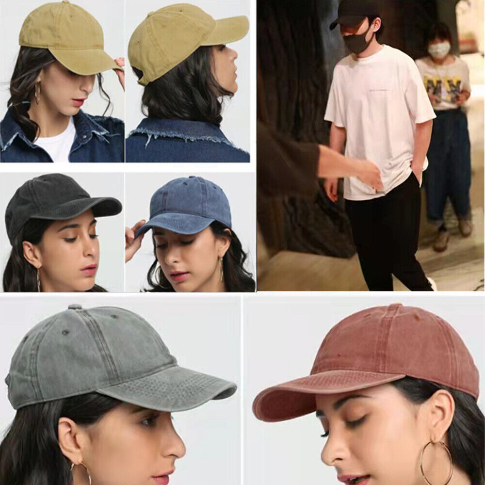 Mens Cap Baseball Cotton Adjustable Ball Dad Hat Plain Solid Washed Women US