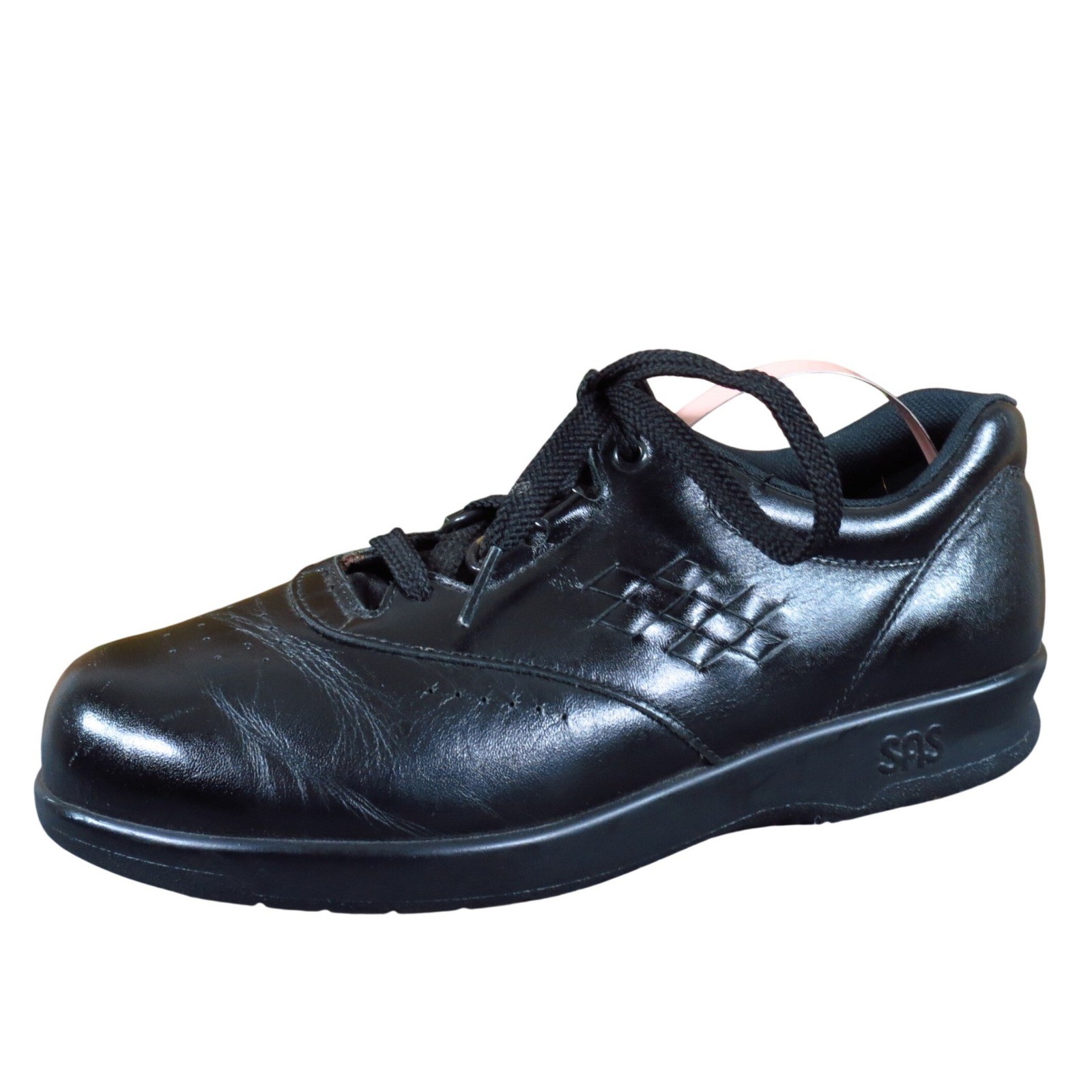 SAS Free Time Women Casual Walking Shoe Size 6 Comfort Daily Wear Black Leather