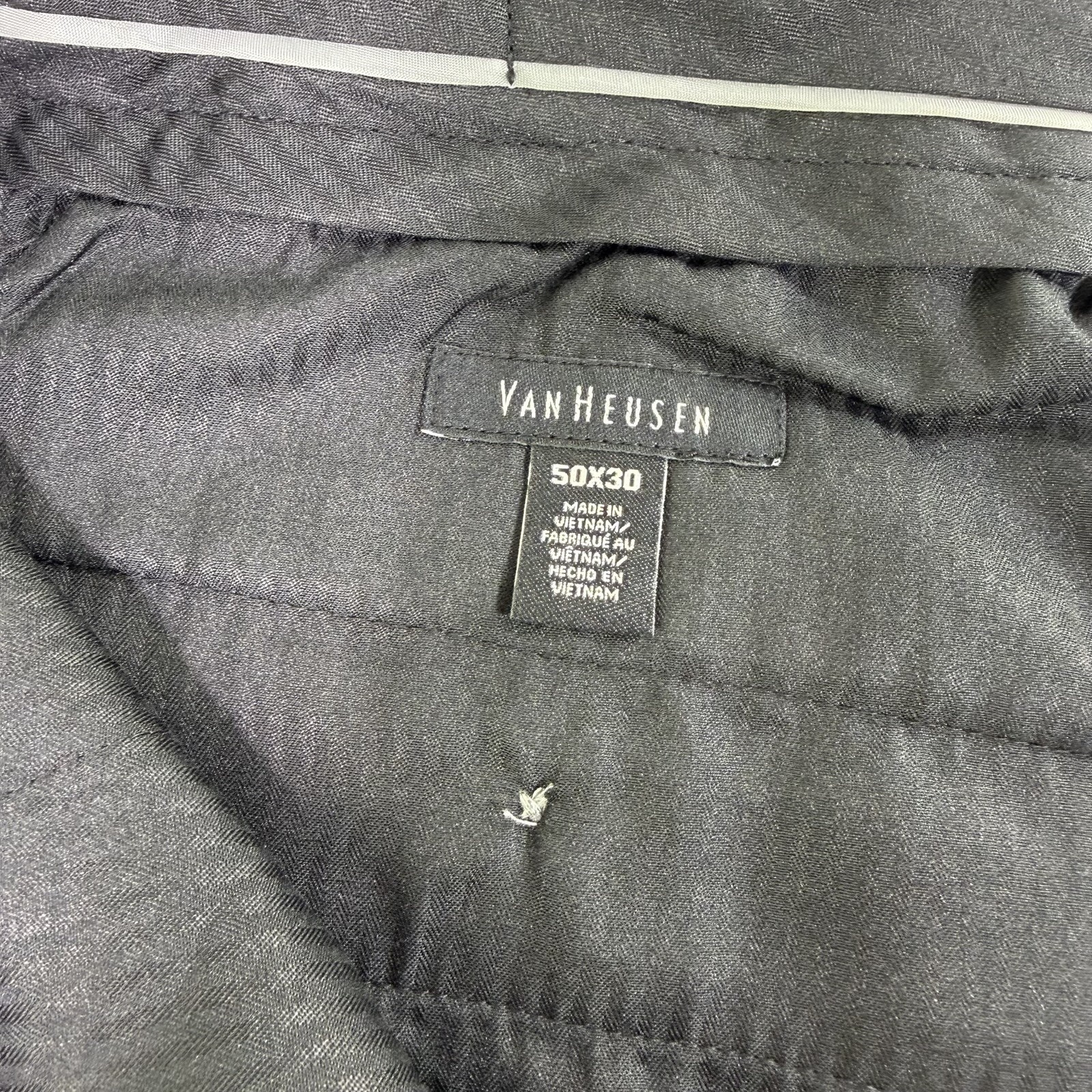 New Van Heusen Big Tall Mens Grey Double Pleat Extender Waist Dress Pants 50×30