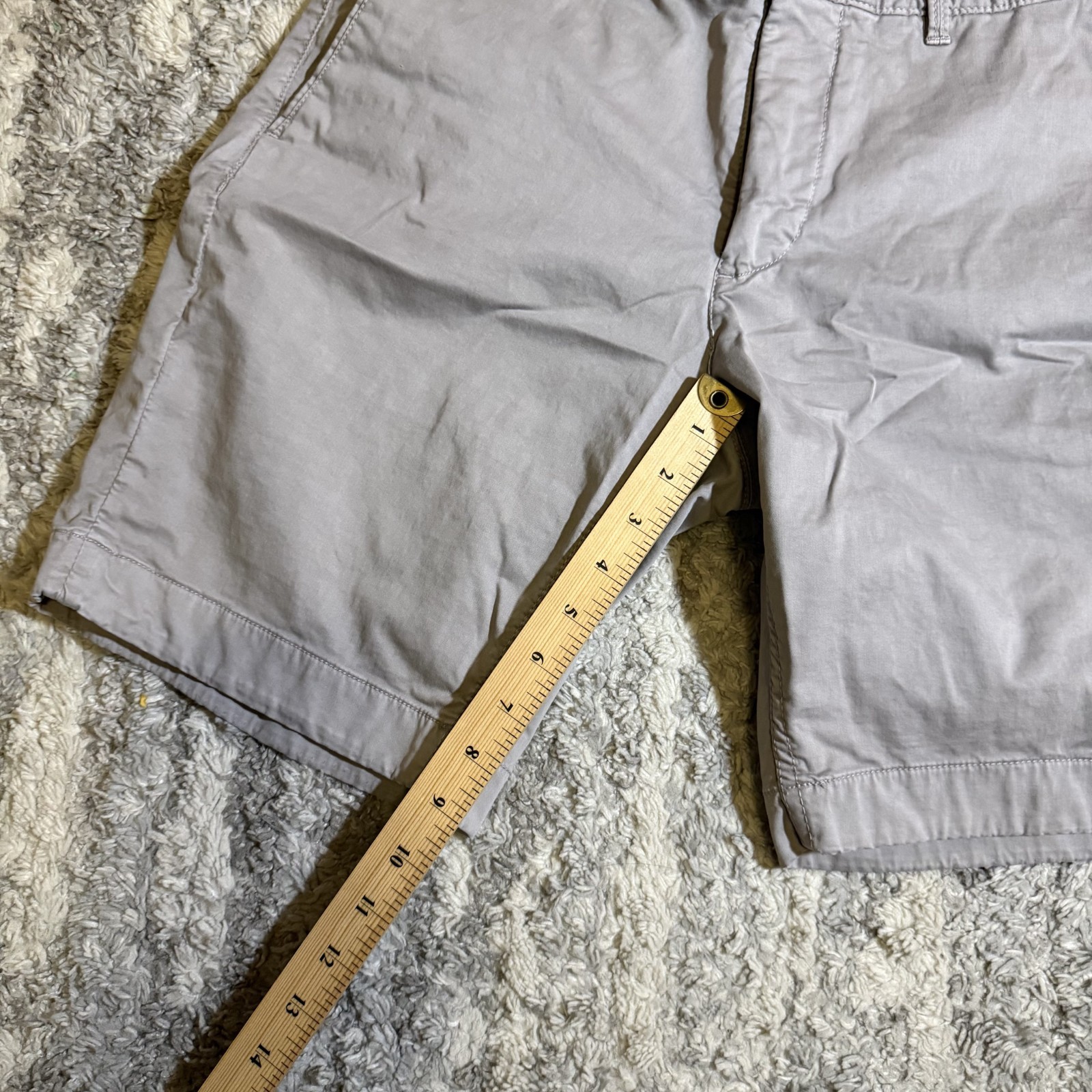 Mango Men’s Chino Shorts Gray Flat Front Casual Cotton Blend Size 32
