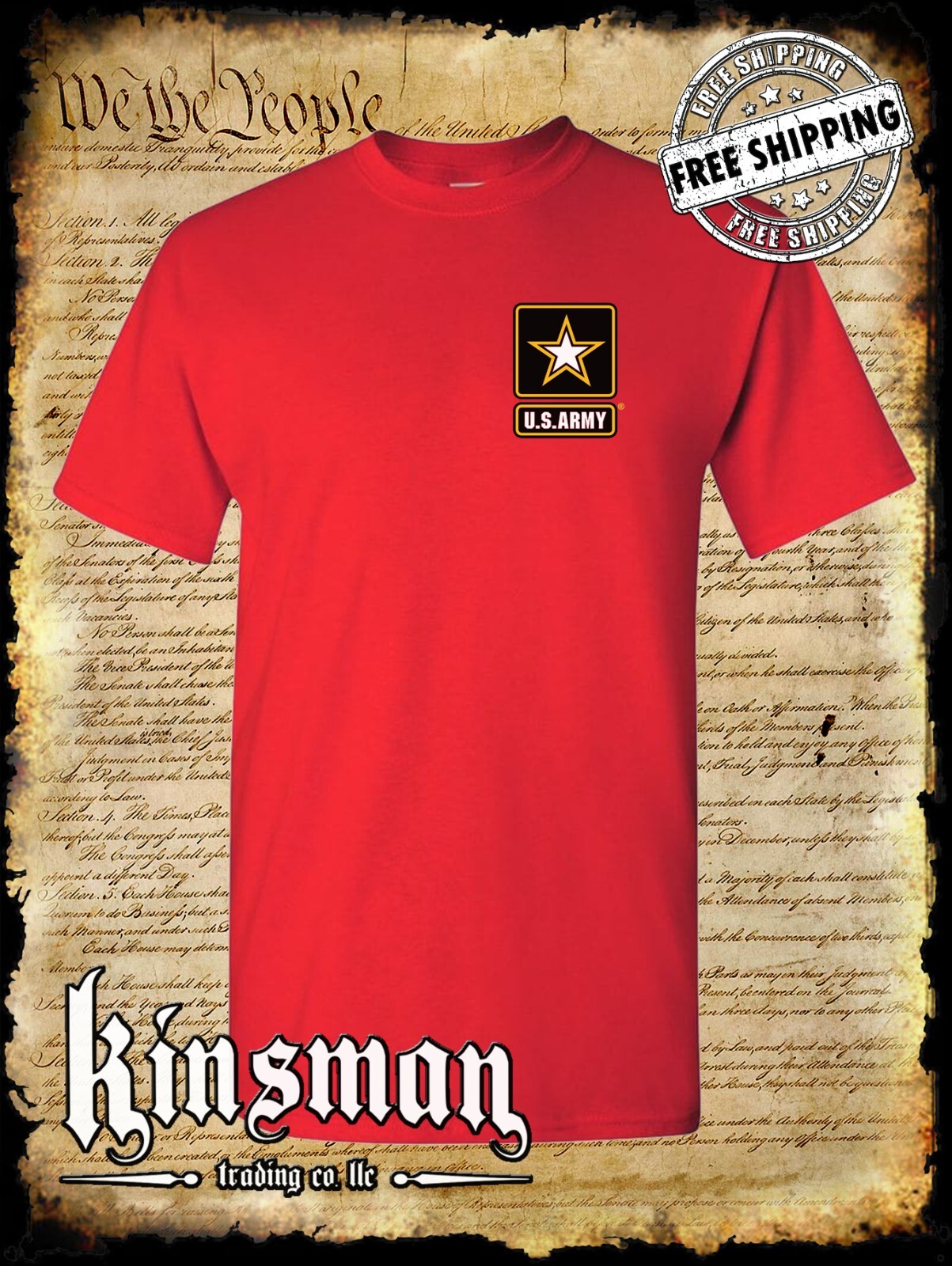 US Army Logo Crest T-Shirt / United States of America Military Official Licensed