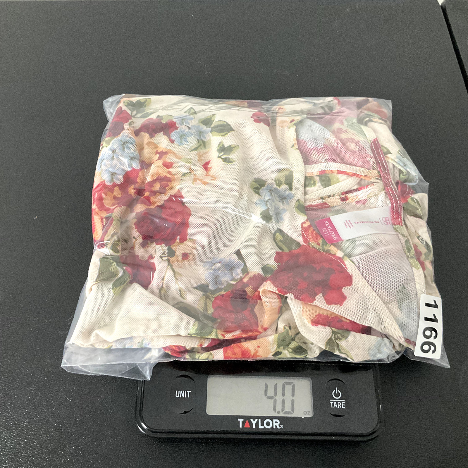No Boundaries Top Women 3XL Floral Multicolor Mesh Semi Sheer 3/4 Sleeve Ruffle