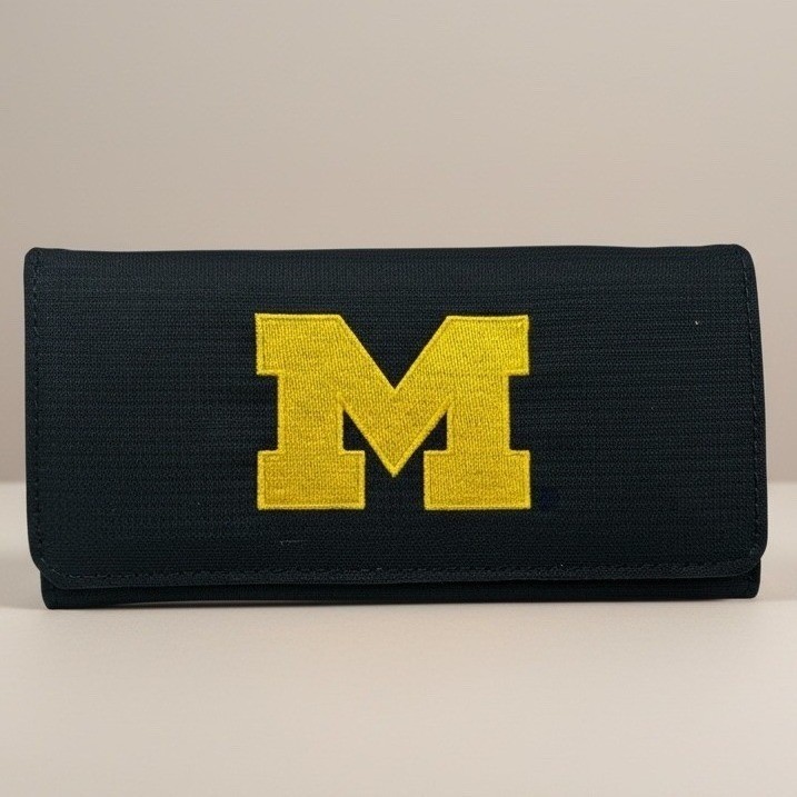 Sandol University of Michigan Wolverines Navy Blue Polyester Long Wallet NWT