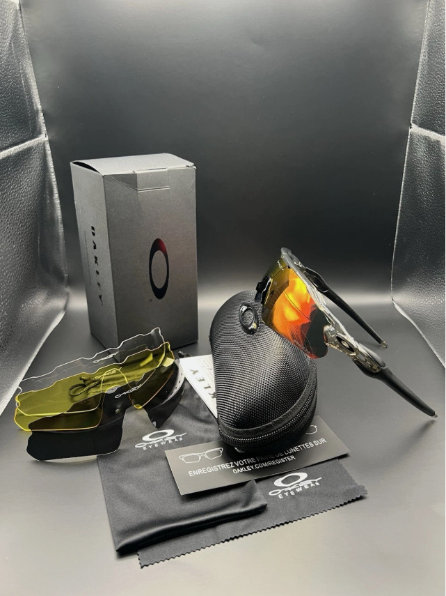Oakley Radar EV Patn Sunglasses Black Frame Red Prizm Lenses OO9208(3lens)