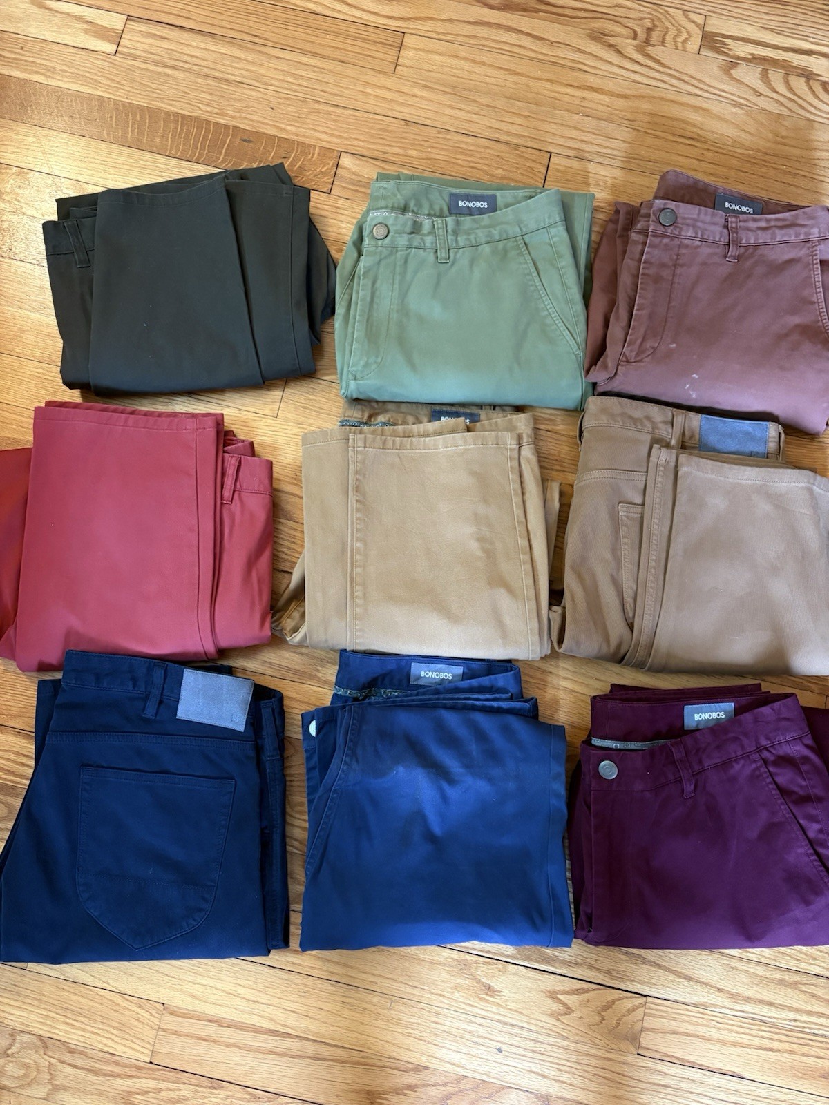 Bonobos Men’s Chino Pants Lot of 9 and Multicolor 34X30