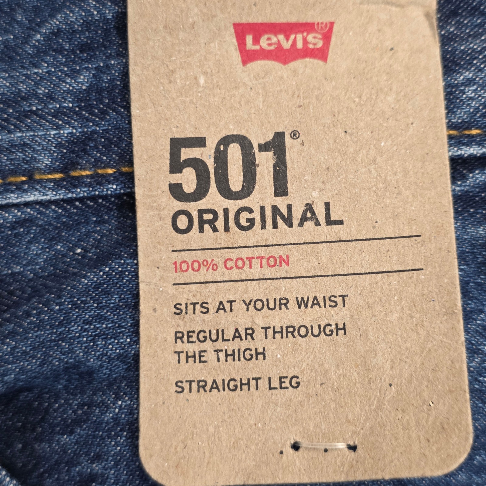 Levis Men’s 501 Original Fit Straight Leg Button Fly Denim Jeans Size 28×30 Blue
