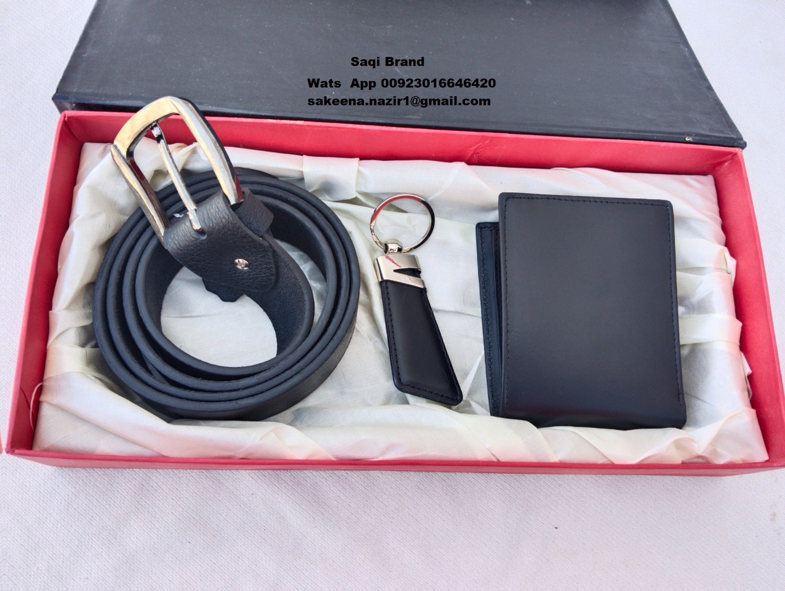 Men’s Genuine Leather Wallet and Keyring Gift Set Luxury Gift Box Birthday Prese