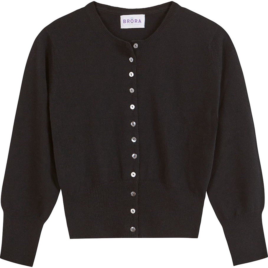 Brora Cropped Cashmere Cardigan in Black – ASO Kate Royal – UK12/US8 (EUC)