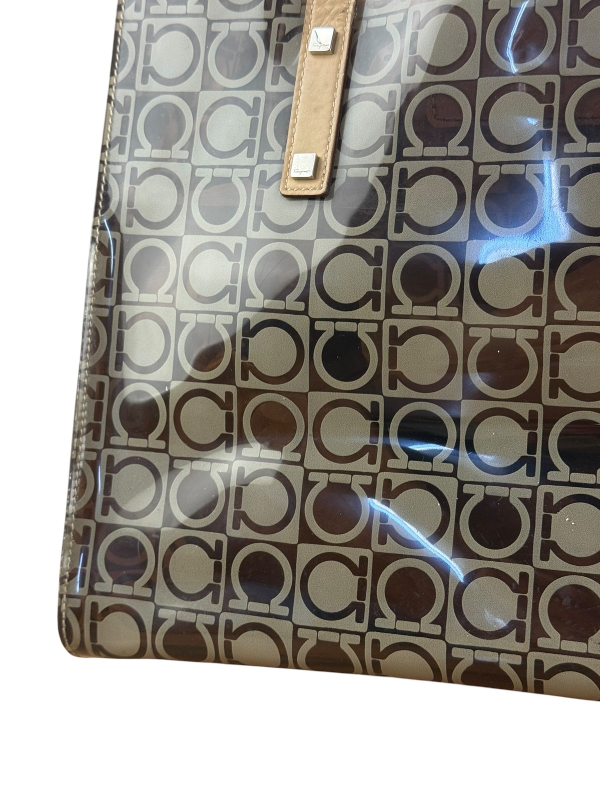 Size OS – Salvatore Ferragamo Gancini Vinyl Tote/Hand Bag / Pre-Owned