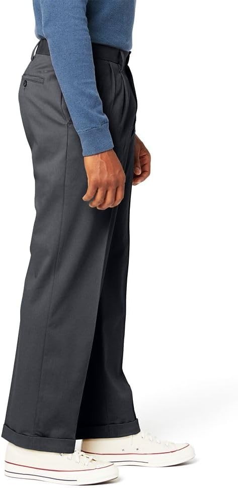 Dockers Men’s Relaxed Fit Comfort Khaki Pants – Pleated Front Casual Dress Slack