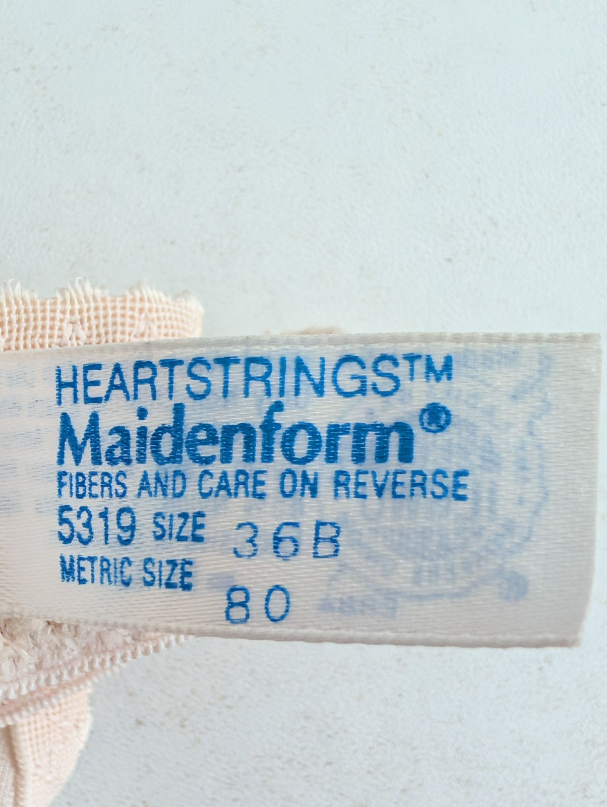 Vintage Heartstrings Maidenform Pink Lace Underwire Bra 36B USA Made