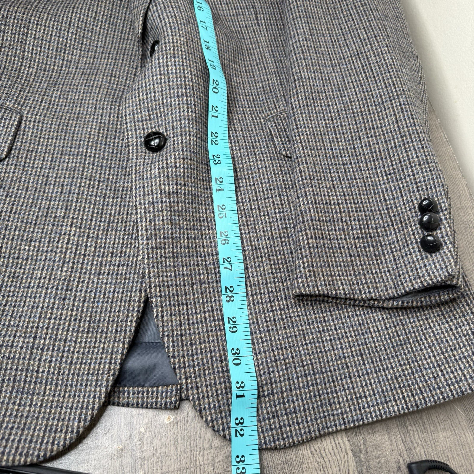 Scottish Tweed Lambswool Sport Coat Mens 42L Gun Club Check Blazer Jacket