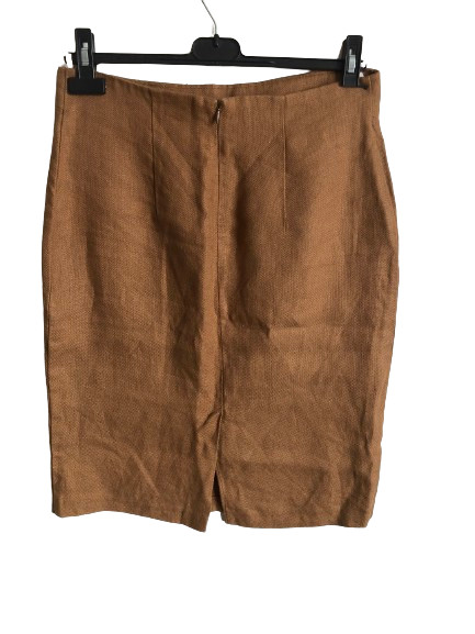 Stie Benetton linen skirt size 40 in mustard tone women’s skirt pencil skirt