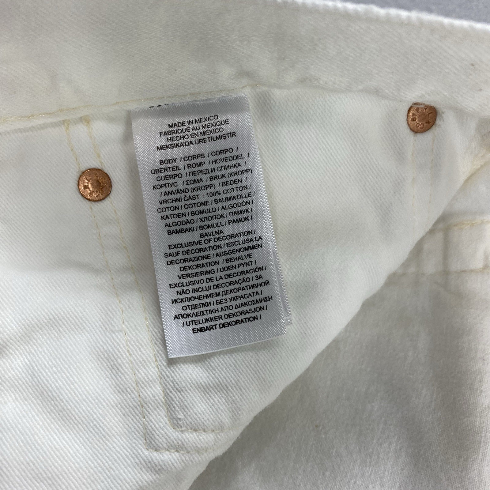 Polo Ralph Lauren Jeans Mens 40×30 Off White Denim The Sullivan Slim Distressed
