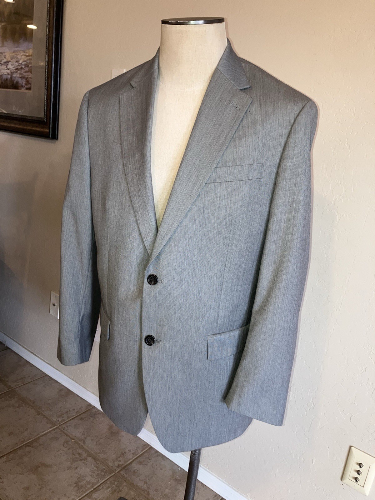 Chaps Men’s Blazer 44R Greenish Brown Excellent Condition