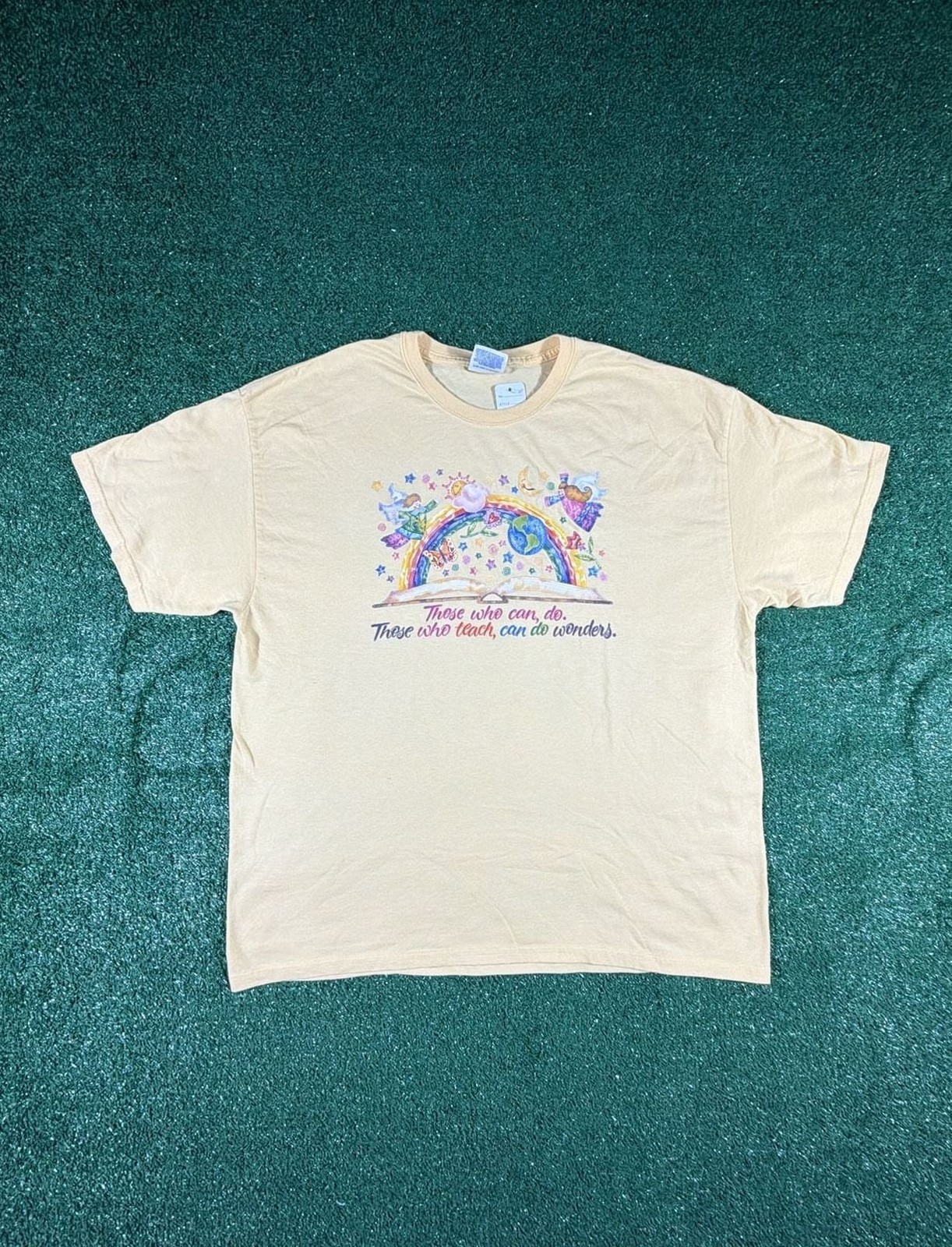 Vintage 90s Hanes Heavyweight 50/50 Teacher Graphic T-Shirt