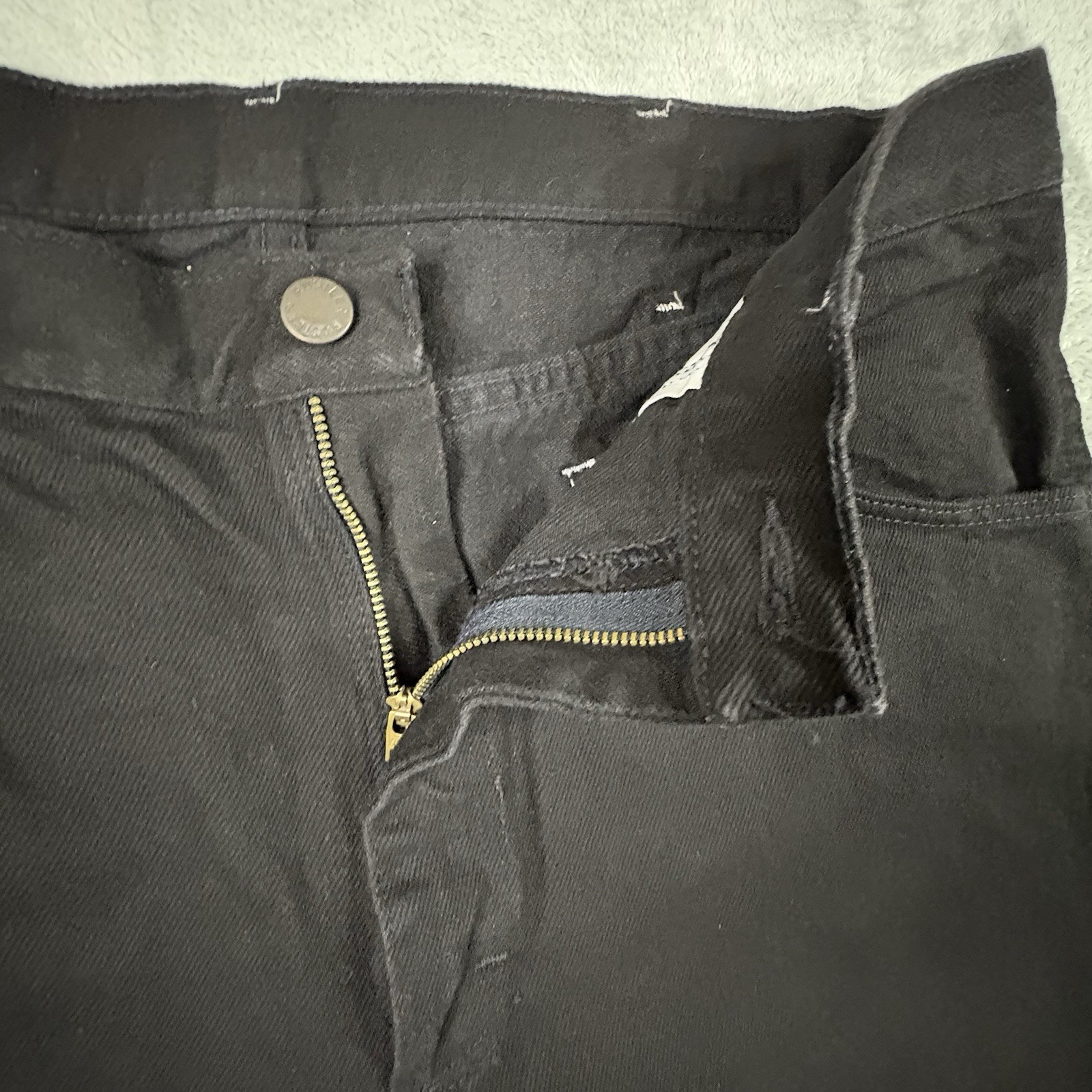 Rustler by Wrangler Men’s Black 36×30 Straight Leg Cotton Jeans USA Made SEE DES