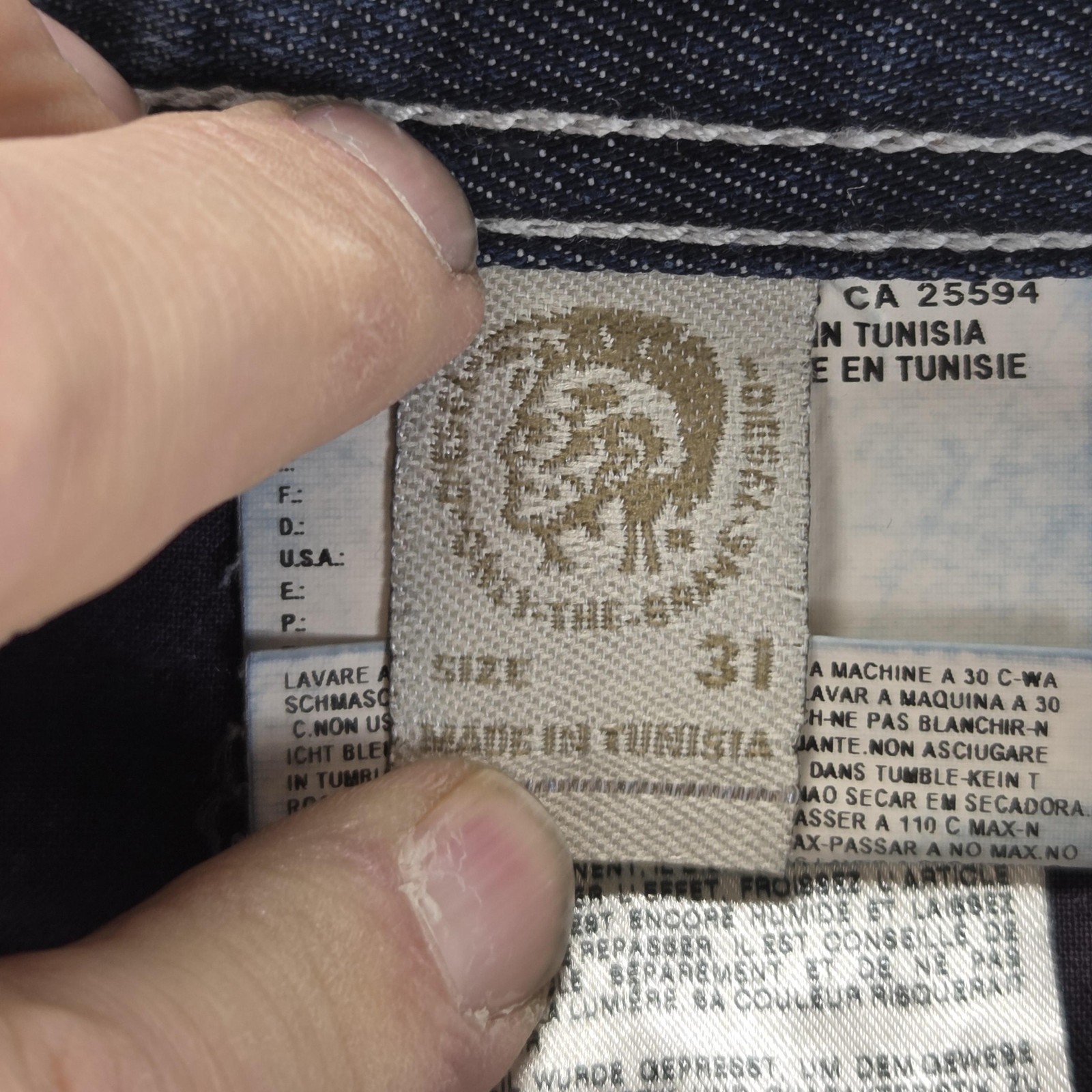 Diesel Jeans Mens 31×32 Blue Larkee Relaxed Straight Button Fly Denim 0088Z
