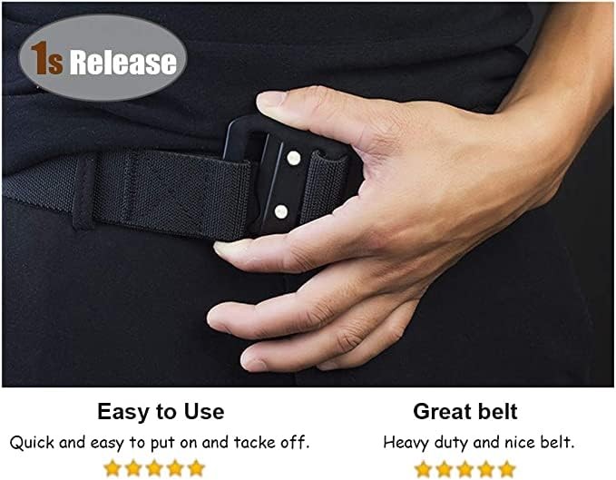 Mens Tactical Belt Military Elastic Stretch Duty Riggers Belt Metal Buckle