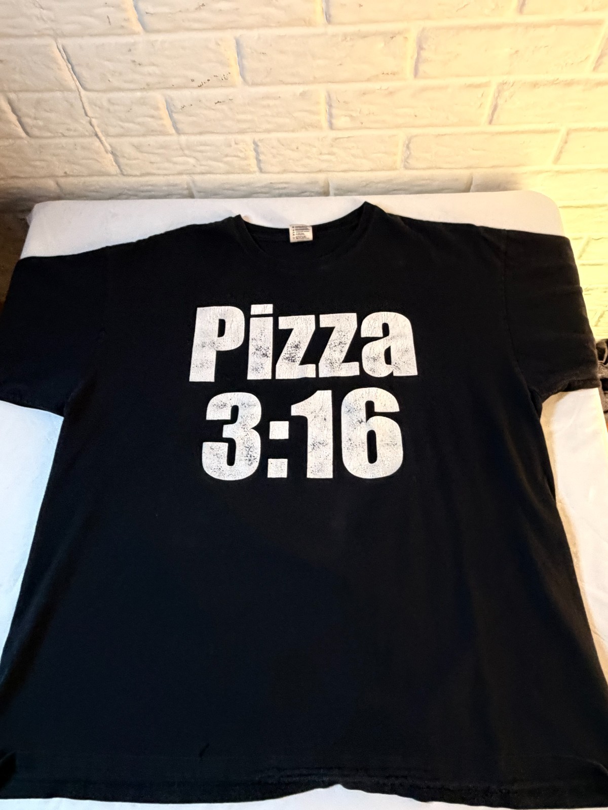 Vintage Pizza 3 16 Shirt Size 2XL Austin 3 16 Parody Anvil Tag Skull Graphic Tee