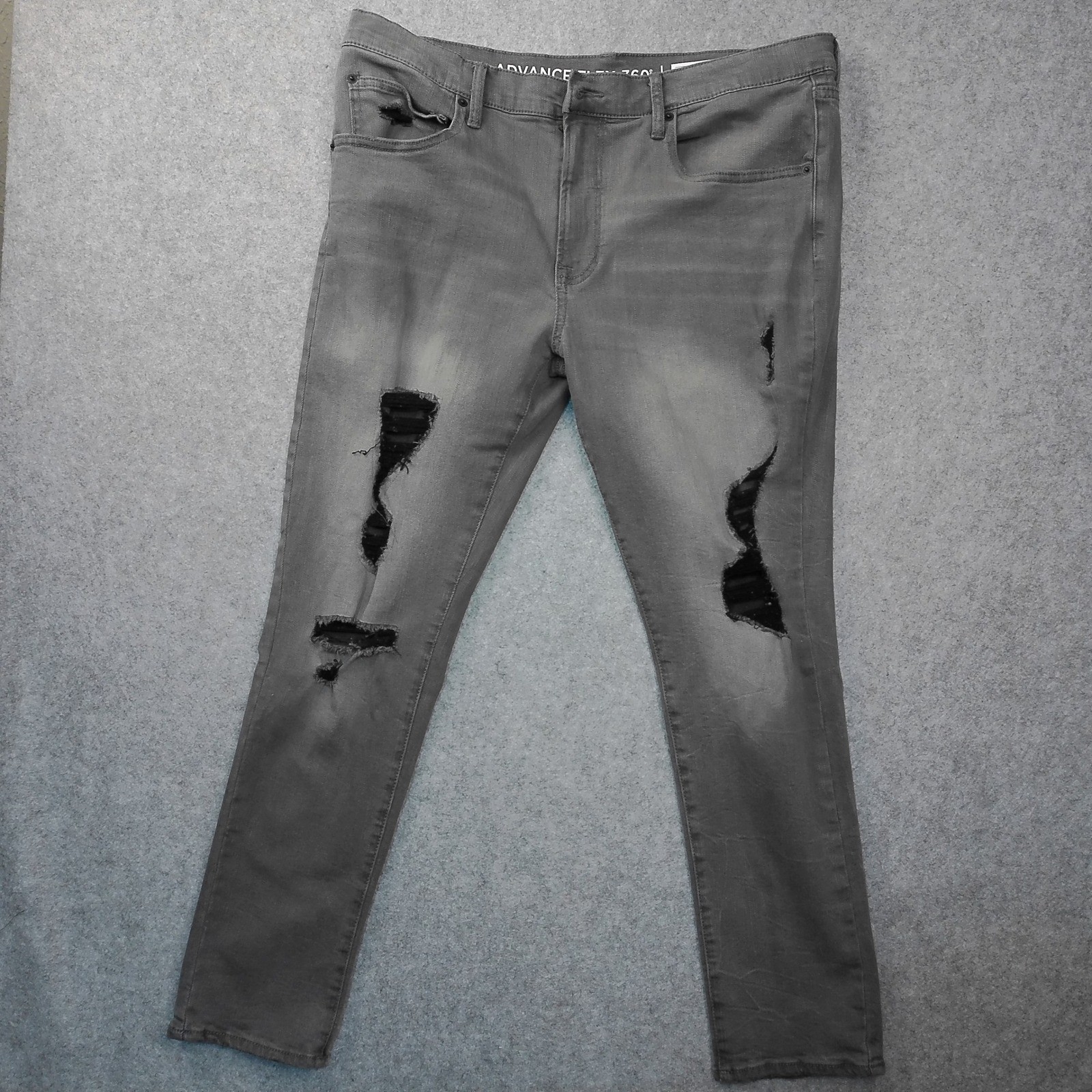 Arizona Advance Flex 360 Slim Tapered Distressed Grey Jeans Mens 36×28 d