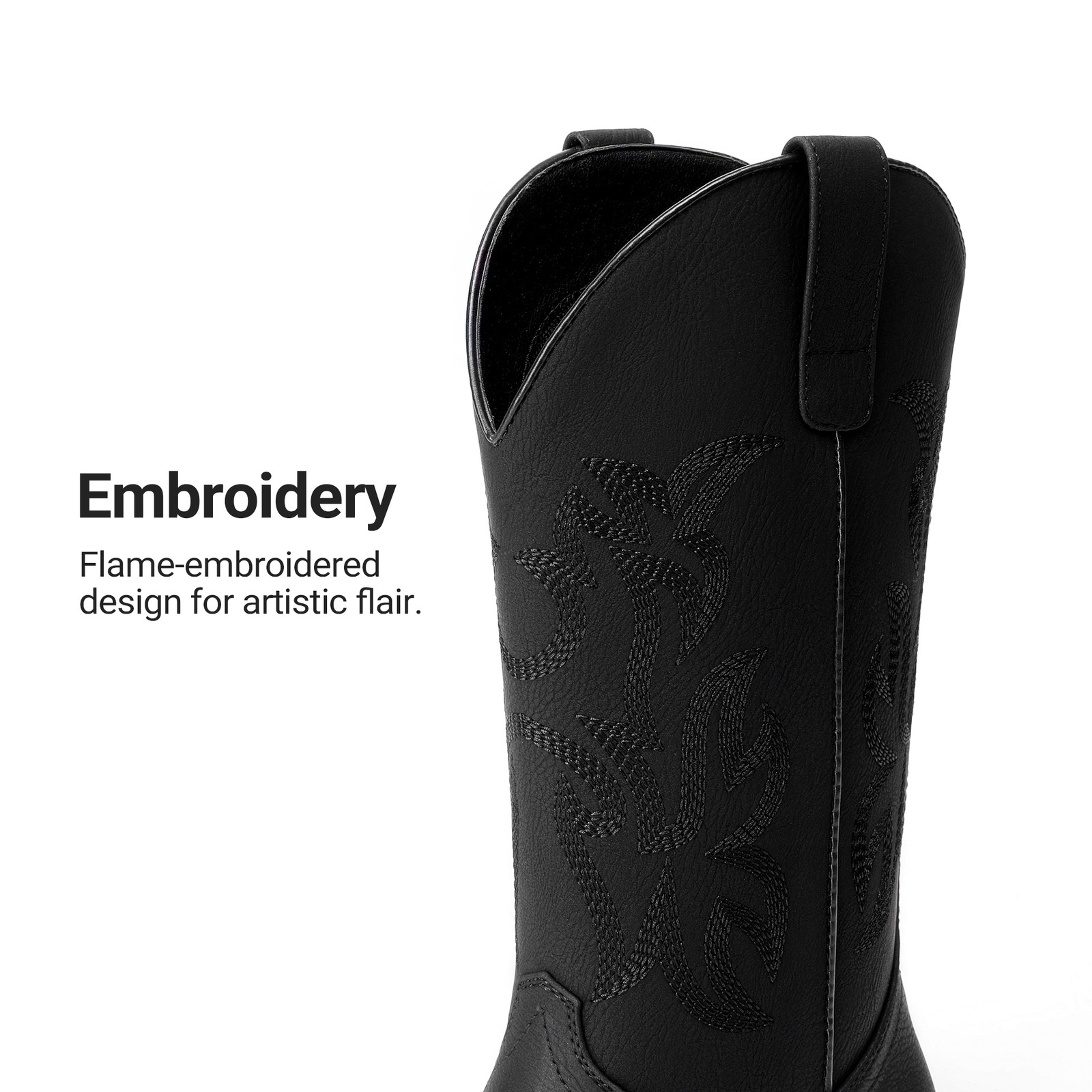 Cowboy Cowgirl Boots for Women Wide Square Toe Western Mid Calf Boots