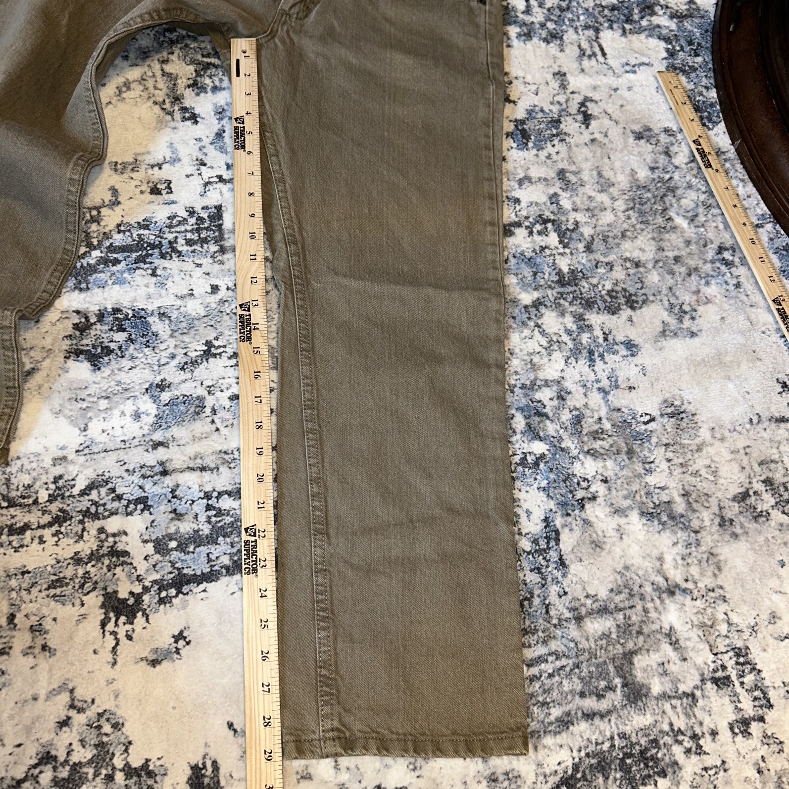 Lee Jeans Men 34×29 Greenish Khaki Denim Regular Fit Straight Cowboy Army Marine