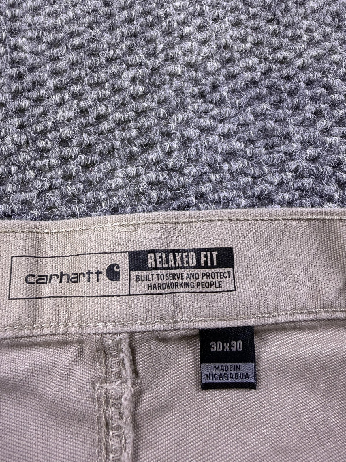 Carhartt Pants Mens 30×30 Beige Relaxed Fit Canvas Workwear Carpenter Utility