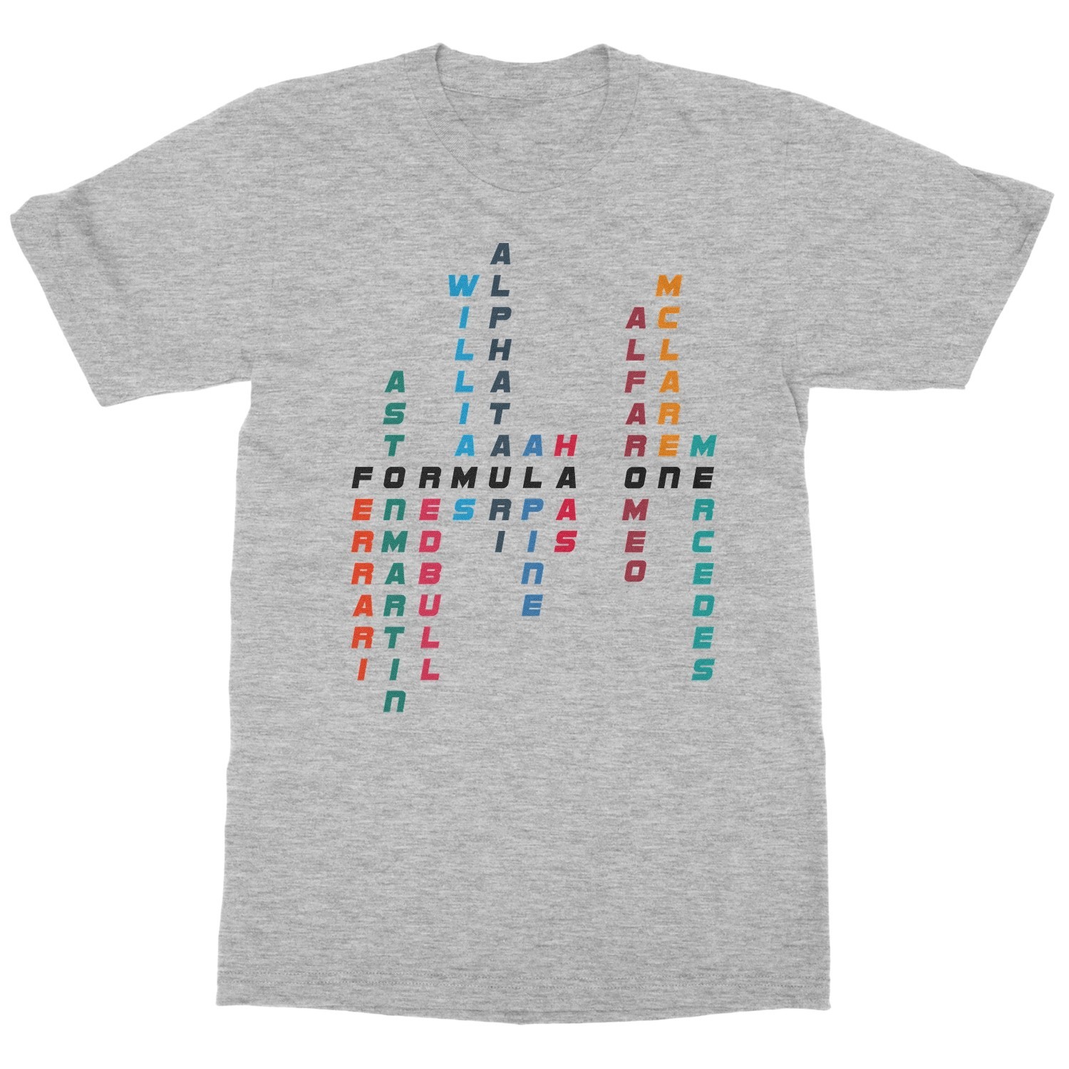 Formula One Inspired – Racing Teams Crossword F1 Unisex T-Shirt