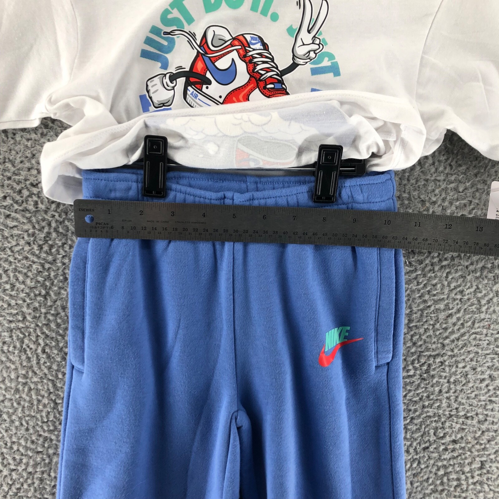Nike Girls Best Foot Forward Wide Leg Pants Set Periwinkle White Size 5