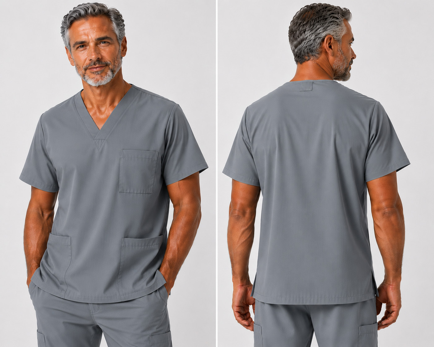 Men’s Medical Scrub Top V-Neck Uniform Multiple Colors Available Sizes S-5XL